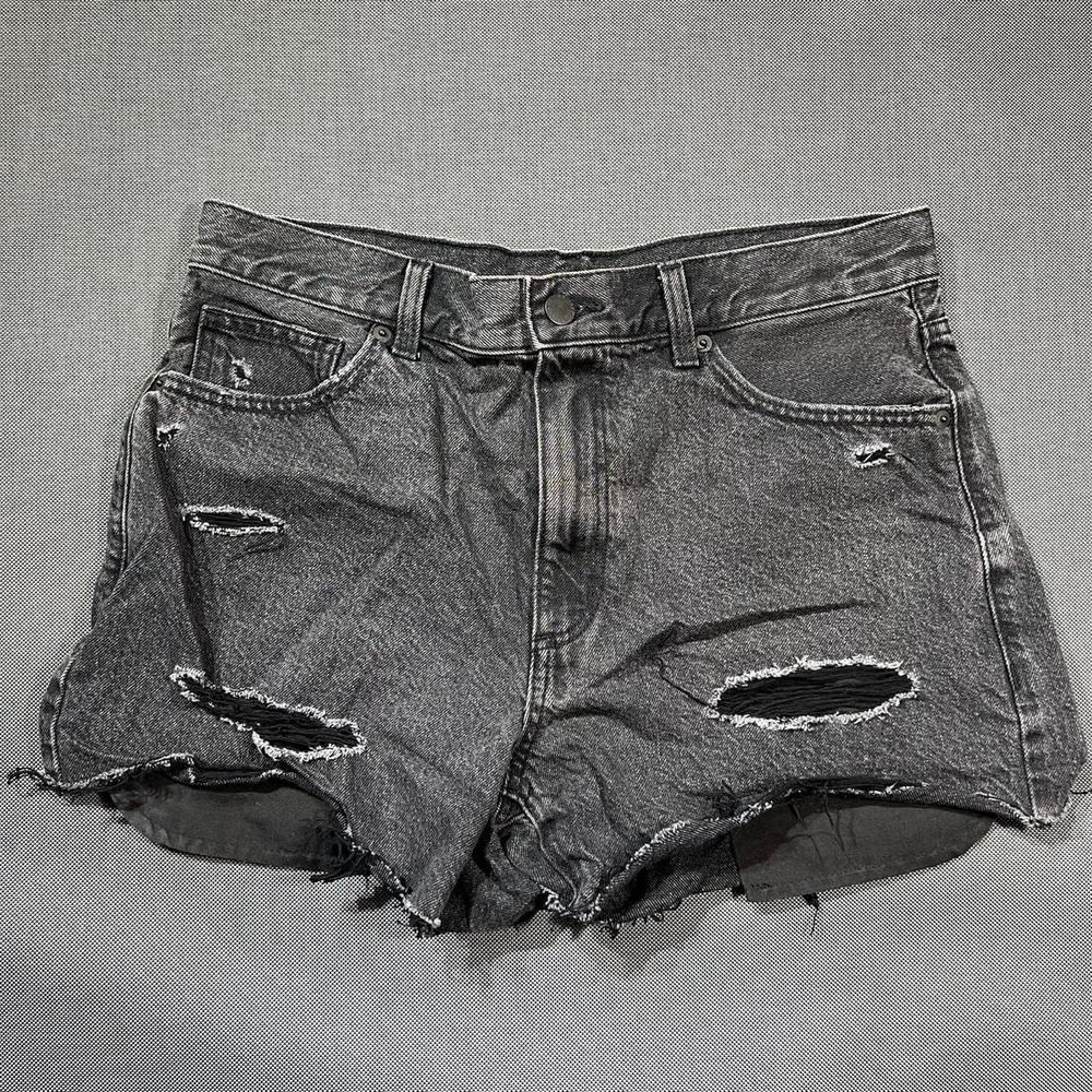 GU Black Denim Cut Off Short Womens XL